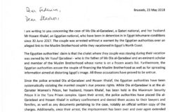 EU Member of Parliament Ana Gomes asks for the freedom of Ola and Hossam 